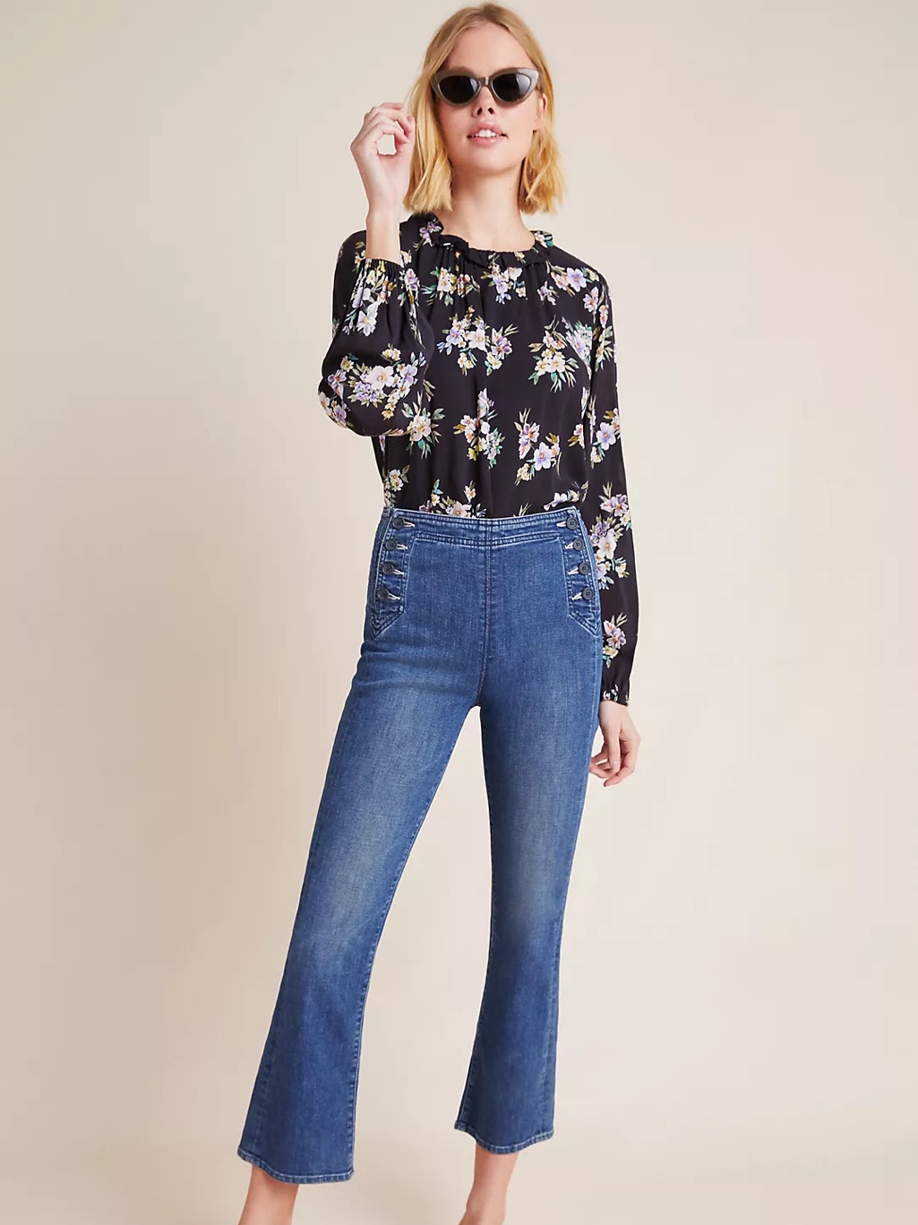 Mother Sailor Cropped High Waisted Jeans